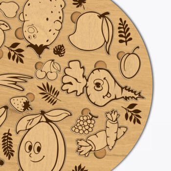 Intra απο ξύλο plywood 3mm-4mm πάχος – Στρογγυλό παζλ για παιδιά, πρότυπο ξύλινης κοπής Δίασταση  20x20 cm INTRAFABR-87700021 - Image 3