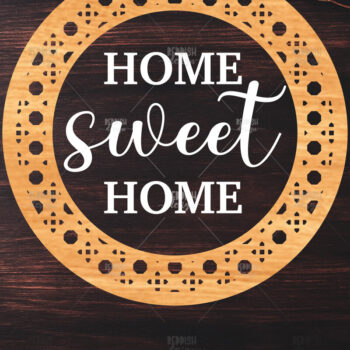 Intra απο ξύλο plywood 3mm-4mm πάχος – Στρογγυλή πινακίδα καλωσορίσματος Rattan Cut Laser Δίασταση 20x20 cm INTRAFABR-123487231 - Image 1