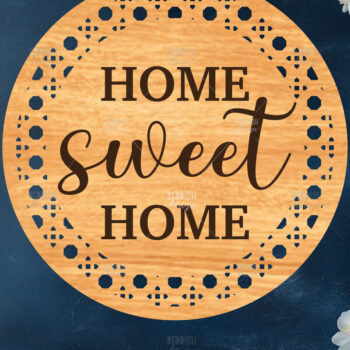 Intra απο ξύλο plywood 3mm-4mm πάχος – Στρογγυλή πινακίδα καλωσορίσματος Rattan Cut Laser Δίασταση  20x20 cm INTRAFABR-123487116 - Image 1