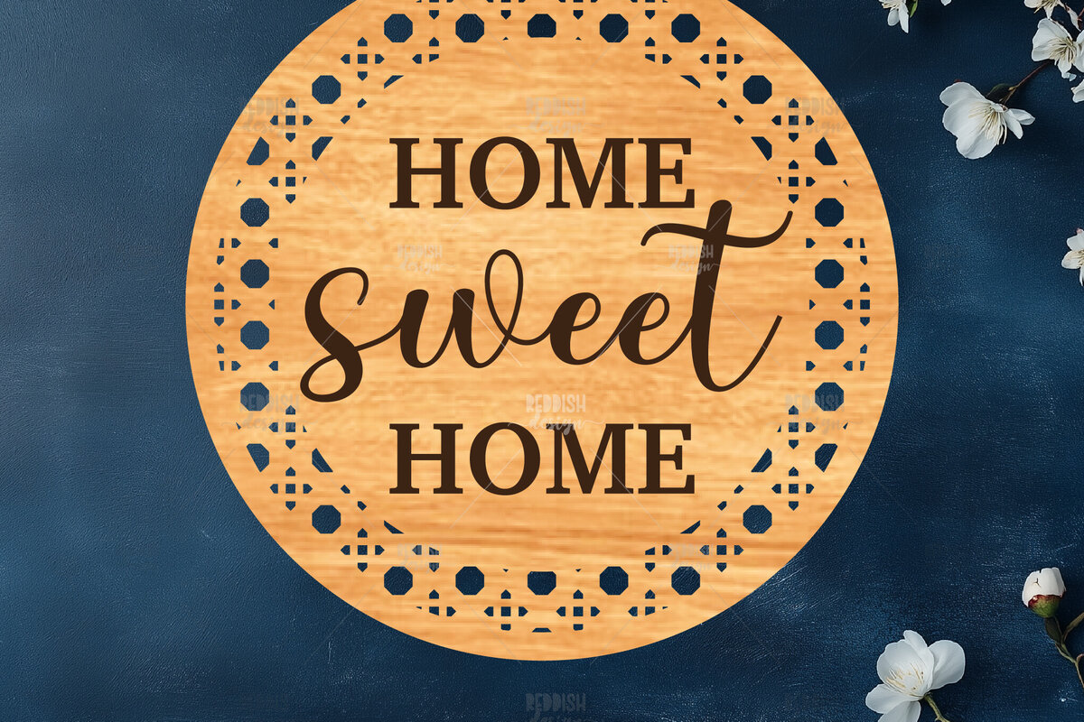 Intra απο ξύλο plywood 3mm-4mm πάχος – Στρογγυλή πινακίδα καλωσορίσματος Rattan Cut Laser Δίασταση  20x20 cm INTRAFABR-123487116