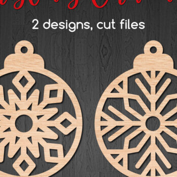 Intra απο ξύλο plywood 3mm-4mm πάχος – Στρογγυλά χριστουγεννιάτικα στολίδια με νιφάδα χιονιού Δίασταση  20x20 cm INTRAFABR-109181298 - Image 1