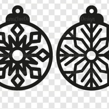 Intra απο ξύλο plywood 3mm-4mm πάχος – Στρογγυλά χριστουγεννιάτικα στολίδια με νιφάδα χιονιού Δίασταση  20x20 cm INTRAFABR-109181298 - Image 2