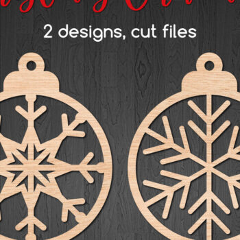 Intra απο ξύλο plywood 3mm-4mm πάχος – Στρογγυλά χριστουγεννιάτικα στολίδια με νιφάδα χιονιού Δίασταση  20x20 cm INTRAFABR-107441267 - Image 1