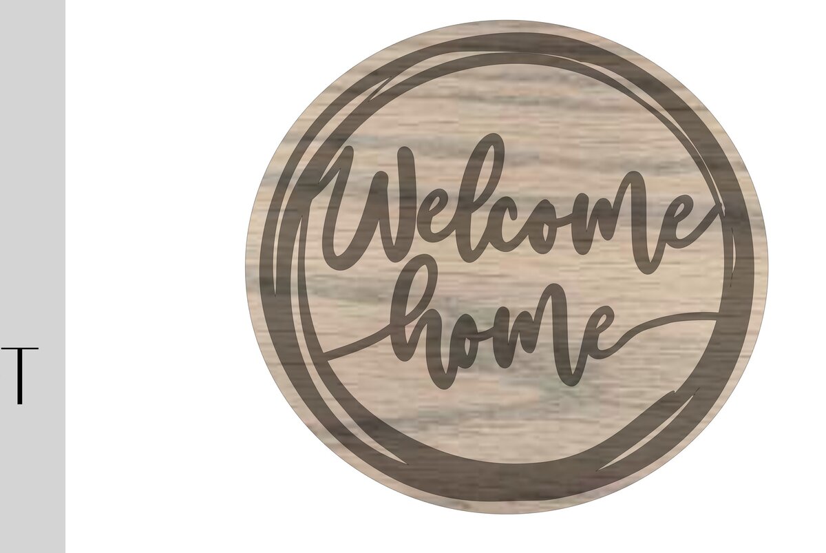 Intra απο ξύλο plywood 3mm-4mm πάχος – Στρογγυλό σημάδι καλωσορίσματος στο σπίτι Δίασταση  20x20 cm INTRAFABR-9801078