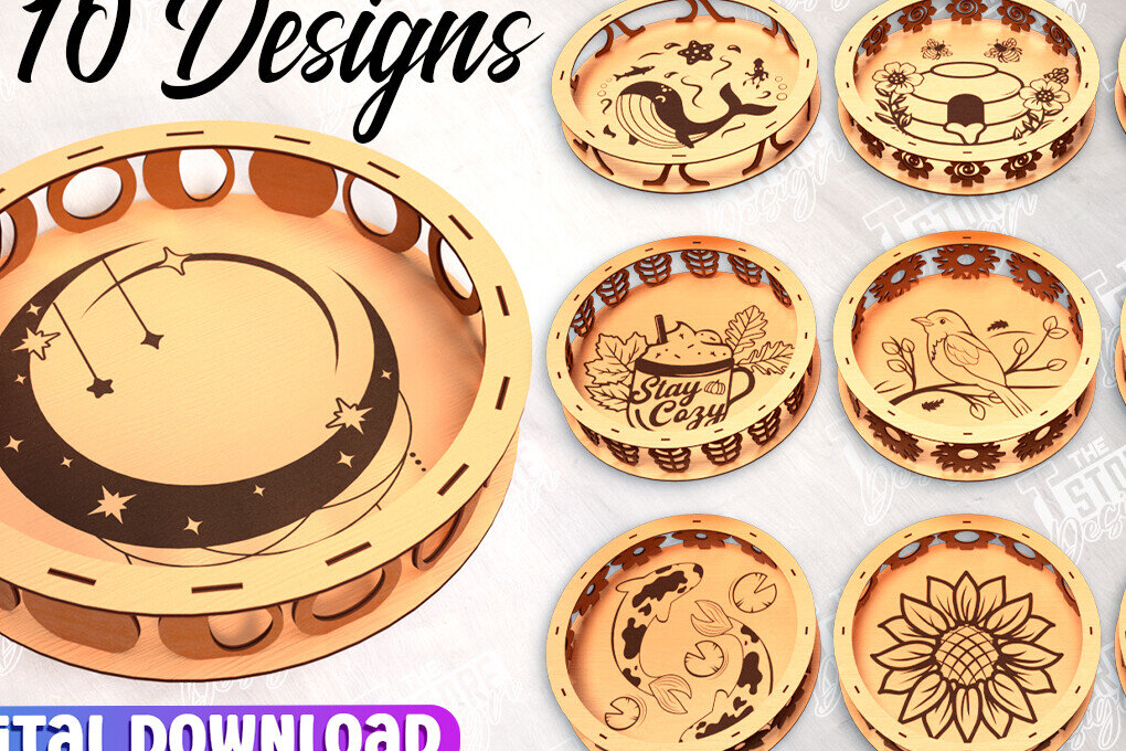 Intra απο ξύλο plywood 3mm-4mm πάχος – Στρογγυλή Ξύλινη Πακέτα Δώρου | Αρχείο CNC Δίασταση  20x20 cm INTRAFABR-114245224