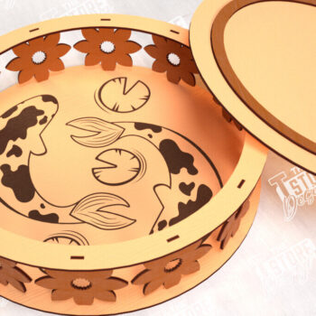 Intra απο ξύλο plywood 3mm-4mm πάχος – Στρογγυλή Ξύλινη Πακέτα Δώρου | Αρχείο CNC Δίασταση  20x20 cm INTRAFABR-114245224 - Image 5