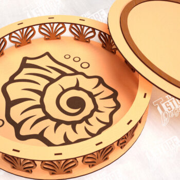 Intra απο ξύλο plywood 3mm-4mm πάχος – Στρογγυλή Ξύλινη Πακέτα Δώρου | Αρχείο CNC Δίασταση  20x20 cm INTRAFABR-114245224 - Image 7