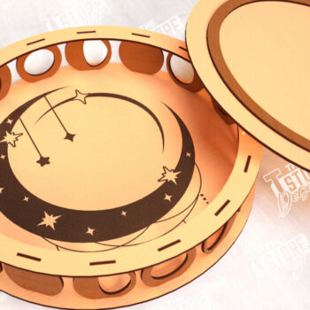 Intra απο ξύλο plywood 3mm-4mm πάχος – Στρογγυλή Ξύλινη Πακέτα Δώρου | Αρχείο CNC Δίασταση  20x20 cm INTRAFABR-114245224 - Image 8