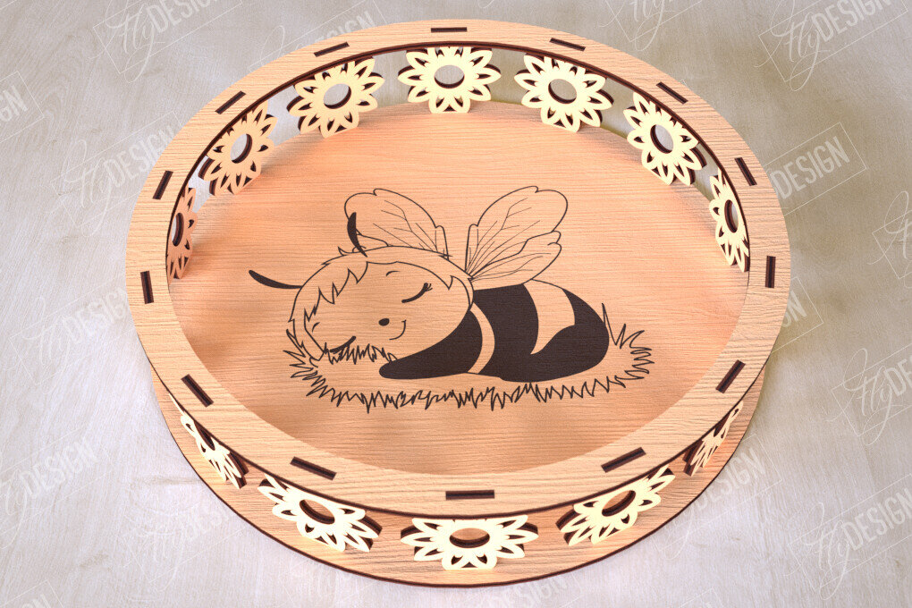 Intra απο ξύλο plywood 3mm-4mm πάχος – Στρογγυλό Ξύλινο Κουτί Δώρου | Στάση για επιδόρπιο Δίασταση  20x20 cm INTRAFABR-113997770