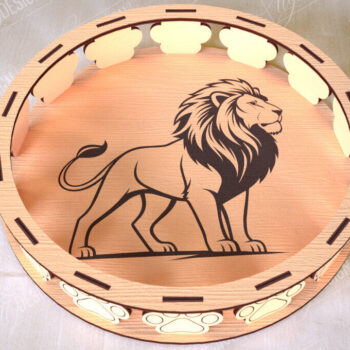 Intra απο ξύλο plywood 3mm-4mm πάχος – Στρογγυλό Ξύλινο Κουτί Δώρου | Στάση για επιδόρπιο Δίασταση  20x20 cm INTRAFABR-113997795 - Image 1