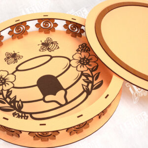 Intra απο ξύλο plywood 3mm-4mm πάχος – Στρογγυλό Ξύλινο Κουτί Δώρου | Κουτιά κοσμημάτων |CNC Δίασταση  20x20 cm INTRAFABR-114244106