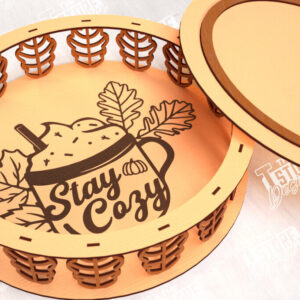 Intra απο ξύλο plywood 3mm-4mm πάχος – Στρογγυλό Ξύλινο Κουτί Δώρου | Κουτιά κοσμημάτων |CNC Δίασταση  20x20 cm INTRAFABR-114244119