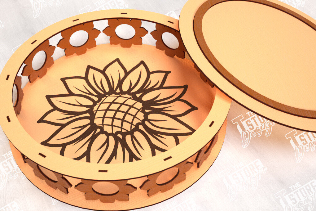 Intra απο ξύλο plywood 3mm-4mm πάχος – Στρογγυλό Ξύλινο Κουτί Δώρου | Κουτιά κοσμημάτων |CNC Δίασταση  20x20 cm INTRAFABR-114244143