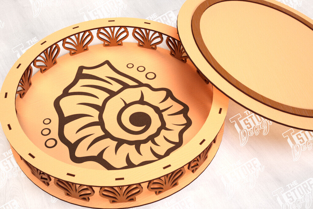 Intra απο ξύλο plywood 3mm-4mm πάχος – Στρογγυλό Ξύλινο Κουτί Δώρου | Κουτιά κοσμημάτων |CNC Δίασταση  20x20 cm INTRAFABR-114244148