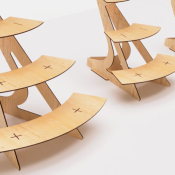 Intra απο ξύλο plywood 3mm-4mm πάχος – Στρογγυλεμένα ράφια βάσης κοπής με λέιζερ Δίασταση 20x20 cm INTRAFABR-117263835 - Image 1