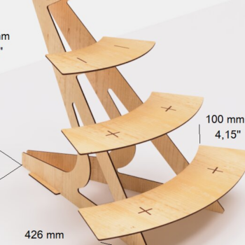 Intra απο ξύλο plywood 3mm-4mm πάχος – Στρογγυλεμένα ράφια βάσης κοπής με λέιζερ Δίασταση 20x20 cm INTRAFABR-117263835 - Image 2