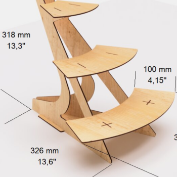 Intra απο ξύλο plywood 3mm-4mm πάχος – Στρογγυλεμένα ράφια βάσης κοπής με λέιζερ Δίασταση 20x20 cm INTRAFABR-117263835 - Image 3
