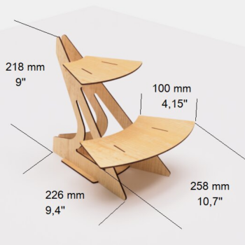 Intra απο ξύλο plywood 3mm-4mm πάχος – Στρογγυλεμένα ράφια βάσης κοπής με λέιζερ Δίασταση 20x20 cm INTRAFABR-117263835 - Image 4