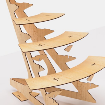 Intra απο ξύλο plywood 3mm-4mm πάχος – Στρογγυλεμένα ράφια βάσης κοπής με λέιζερ Δίασταση 20x20 cm INTRAFABR-117263835 - Image 5