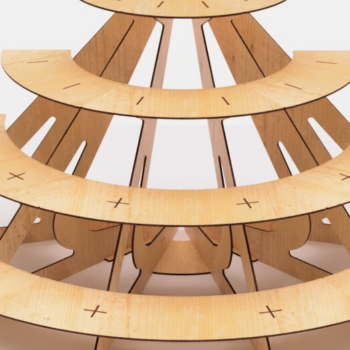 Intra απο ξύλο plywood 3mm-4mm πάχος – Στρογγυλεμένα ράφια βάσης κοπής με λέιζερ Δίασταση 20x20 cm INTRAFABR-117263835 - Image 9