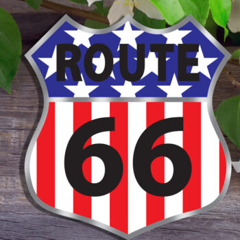 Intra απο ξύλο plywood 3mm-4mm πάχος – Πινακίδα σημαίας διαδρομής 66 Δίασταση  20x20 cm INTRAFABR-115182614 - Image 1