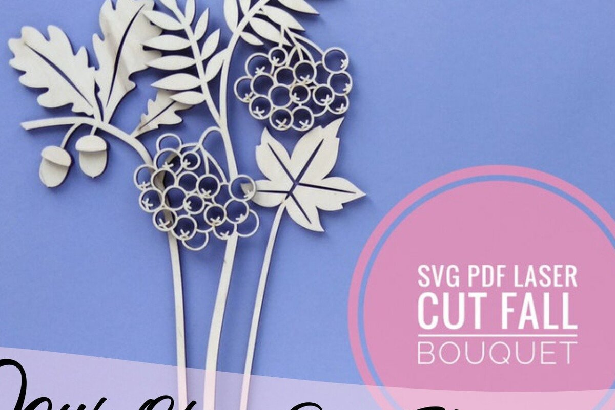 Intra απο ξύλο plywood 3mm-4mm πάχος – Αρχείο κοπής λέιζερ Rowan, Φθινοπωρινά φύλλα Δίασταση  20x20 cm INTRAFABR-34150715