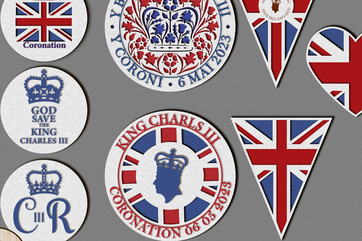 Intra απο ξύλο plywood 3mm-4mm πάχος – Πακέτο Royal Coronation Decorations Δίασταση  20x20 cm INTRAFABR-67535445