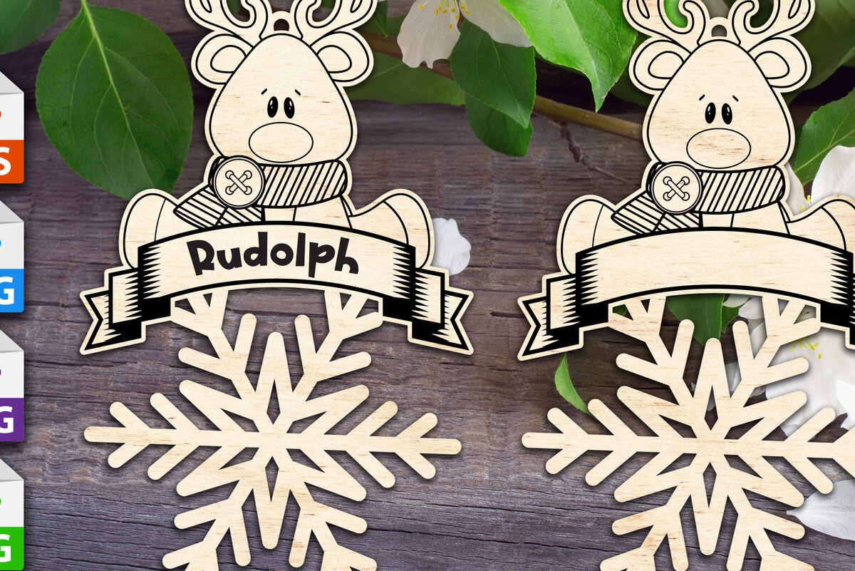 Intra απο ξύλο plywood 3mm-4mm πάχος – Στολίδι Rudolph Flake Δίασταση  20x20 cm INTRAFABR-85568971