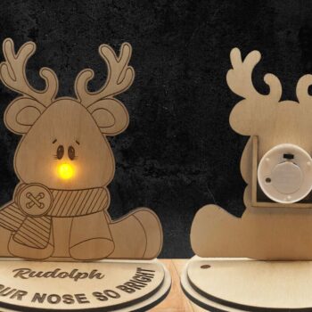 Intra απο ξύλο plywood 3mm-4mm πάχος – Rudolph W/Your Nose so Bright Tea Light Δίασταση 20x20 cm INTRAFABR-43163090 - Image 1