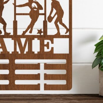 Intra απο ξύλο plywood 3mm-4mm πάχος – Όνομα κατόχου μεταλλίου ράγκμπι Laser Δίασταση  20x20 cm INTRAFABR-73557698 - Image 1