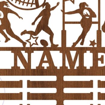 Intra απο ξύλο plywood 3mm-4mm πάχος – Όνομα κατόχου μεταλλίου ράγκμπι Laser Δίασταση  20x20 cm INTRAFABR-73557698 - Image 2