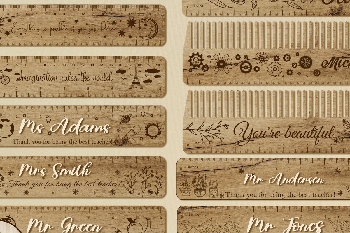 Intra απο ξύλο plywood 3mm-4mm πάχος – Χάρακες Πακέτο προσαρμοσμένων προμηθειών δασκάλων Δίασταση  20x20 cm INTRAFABR-34806069