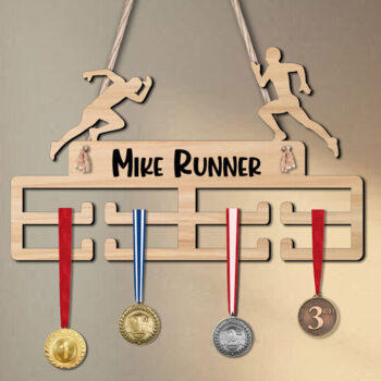 Intra απο ξύλο plywood 3mm-4mm πάχος – Δώρο Running Man Sport Medal Hanger Δίασταση  20x20 cm INTRAFABR-120633426 - Image 1