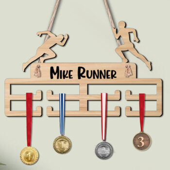 Intra απο ξύλο plywood 3mm-4mm πάχος – Δώρο Running Man Sport Medal Hanger Δίασταση  20x20 cm INTRAFABR-120633426 - Image 2