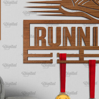 Intra απο ξύλο plywood 3mm-4mm πάχος – Running Medal Display Δίασταση  20x20 cm INTRAFABR-96281895 - Image 1