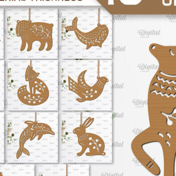 Intra απο ξύλο plywood 3mm-4mm πάχος – Ρουστίκ στολίδια ζώων LaserCut Πακέτο Δίασταση 20x20 cm INTRAFABR-102234022 - Image 1