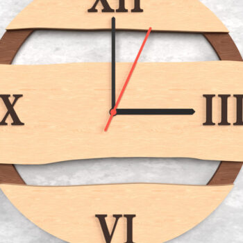 Intra απο ξύλο plywood 3mm-4mm πάχος – Ρολόι τοίχου ρουστίκ βαρελιού - Δίασταση  40x30 cm INTRAFABR-118392844 - Image 1
