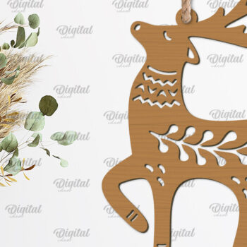 Intra απο ξύλο plywood 3mm-4mm πάχος – Ρουστίκ στολίδι ελαφιού Δίασταση 20x20 cm INTRAFABR-102232885 - Image 1