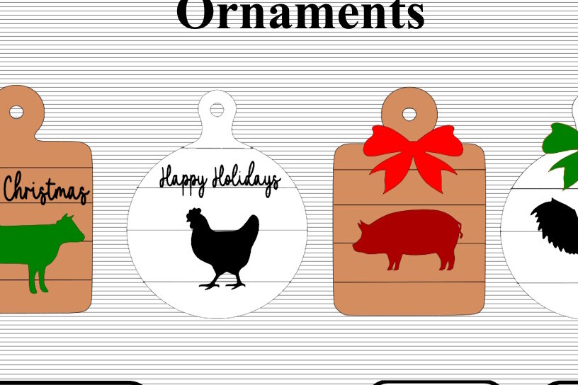 Intra απο ξύλο plywood 3mm-4mm πάχος – Στολίδι δέντρου σε ρουστίκ αγρόκτημα Δίασταση  20x20 cm INTRAFABR-43846796