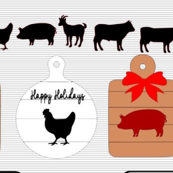 Intra απο ξύλο plywood 3mm-4mm πάχος – Στολίδι δέντρου σε ρουστίκ αγρόκτημα Δίασταση  20x20 cm INTRAFABR-43846796 - Image 2