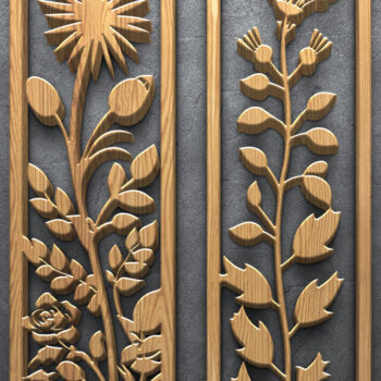 Intra απο ξύλο plywood 3mm-4mm πάχος – Ρουστίκ Floral Πάνελ κοπής με λέιζερ Δίασταση  20x20 cm INTRAFABR-124642316 - Image 2