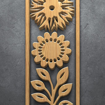 Intra απο ξύλο plywood 3mm-4mm πάχος – Ρουστίκ Floral Πάνελ κοπής με λέιζερ Δίασταση  20x20 cm INTRAFABR-124642316 - Image 3