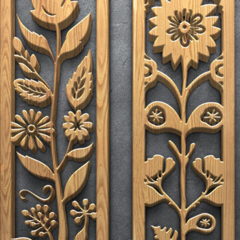 Intra απο ξύλο plywood 3mm-4mm πάχος – Ρουστίκ Floral Πάνελ κοπής με λέιζερ Δίασταση  20x20 cm INTRAFABR-124642316 - Image 4