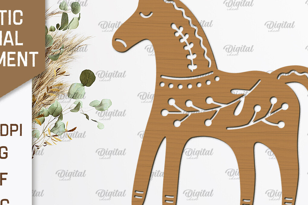 Intra απο ξύλο plywood 3mm-4mm πάχος – Ρουστίκ στολίδι αλόγου κοπής με λέιζερ Δίασταση  20x20 cm INTRAFABR-102232939