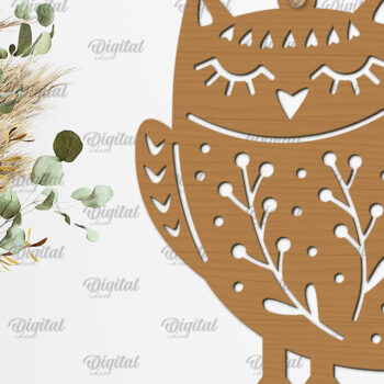 Intra απο ξύλο plywood 3mm-4mm πάχος – Ρουστίκ στολίδι για κουκουβάγια Δίασταση  20x20 cm INTRAFABR-102233028 - Image 1