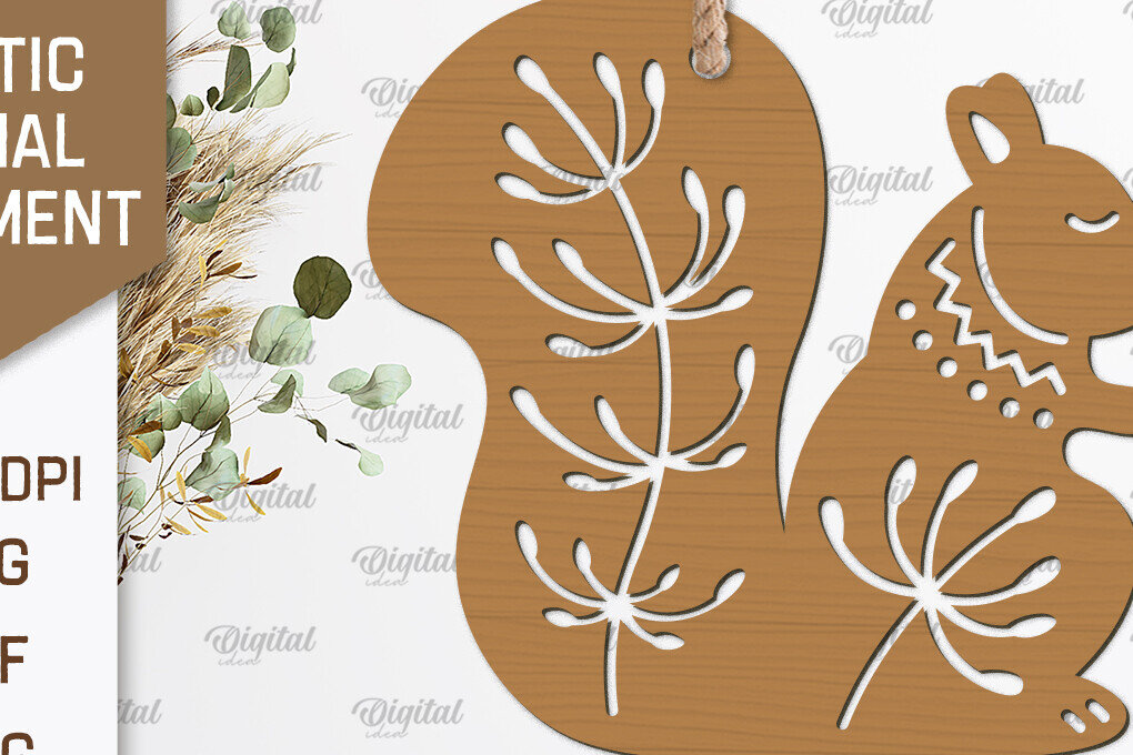 Intra απο ξύλο plywood 3mm-4mm πάχος – Ρουστίκ στολίδι σκίουρος Δίασταση  20x20 cm INTRAFABR-102233124