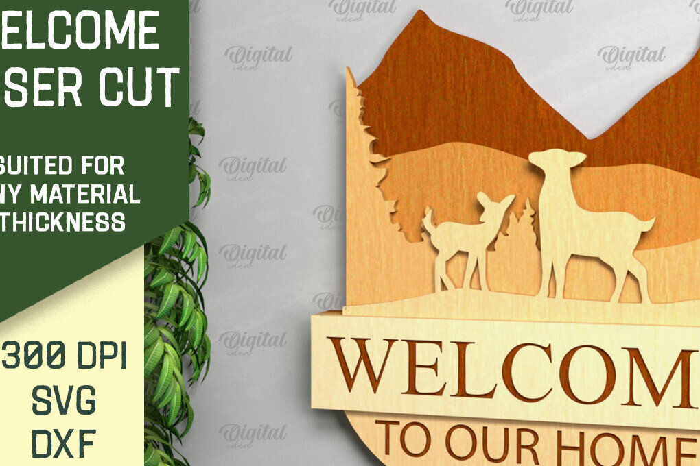 Intra απο ξύλο plywood 3mm-4mm πάχος – Ρουστίκ καλωσόρισμα με λέιζερ. Σημάδι καλωσορίσματος Δίασταση  20x20 cm INTRAFABR-92144510