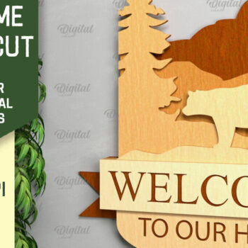 Intra απο ξύλο plywood 3mm-4mm πάχος – Ρουστίκ καλωσόρισμα με λέιζερ. Σημάδι καλωσορίσματος Δίασταση 20x20 cm INTRAFABR-92143837 - Image 1