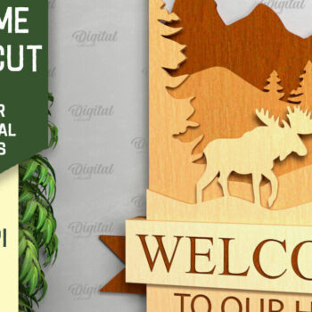 Intra απο ξύλο plywood 3mm-4mm πάχος – Ρουστίκ καλωσόρισμα με λέιζερ. Σημάδι καλωσορίσματος Δίασταση 20x20 cm INTRAFABR-92143882 - Image 1