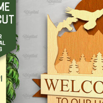 Intra απο ξύλο plywood 3mm-4mm πάχος – Ρουστίκ καλωσόρισμα με λέιζερ. Σημάδι καλωσορίσματος Δίασταση  20x20 cm INTRAFABR-92144455 - Image 1